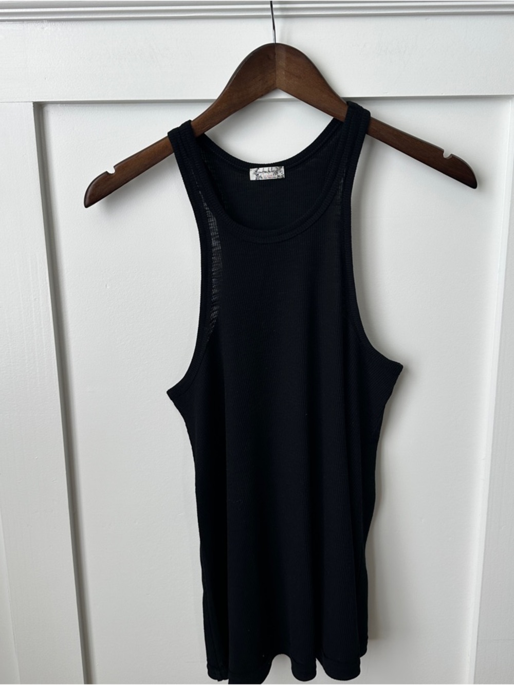 Free People Black Ribbed Tank Top